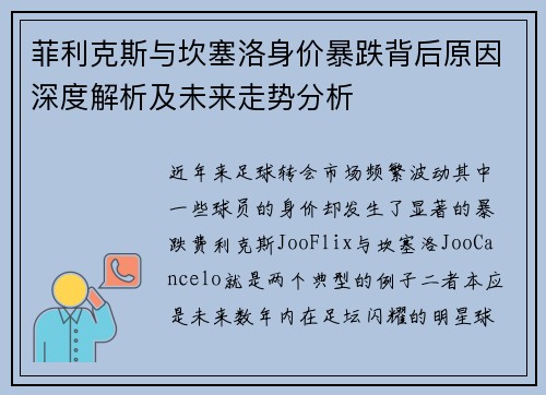 菲利克斯与坎塞洛身价暴跌背后原因深度解析及未来走势分析 菲利克斯与坎塞洛身价暴跌背后原因深度解析及未来走势分析